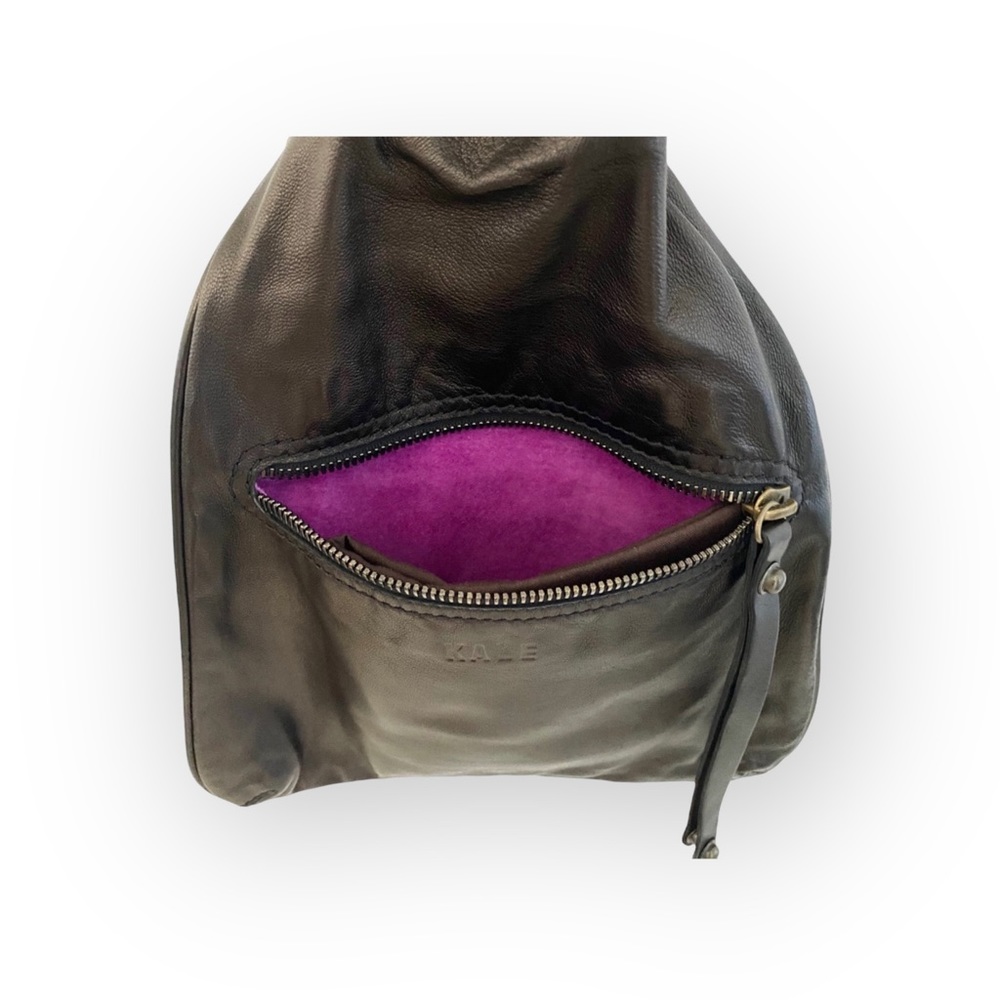 HTF: new Kale  Fashion Forward Diego Lambskin Messenger Bag  Chocolate Leather - Picture 8 of 16